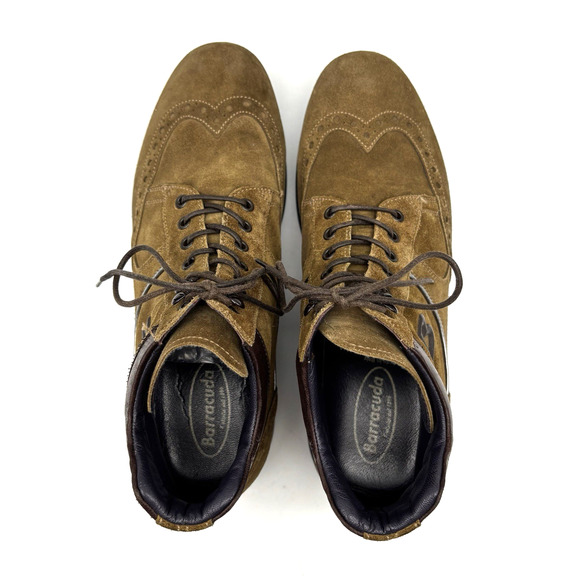 Barracuda 2120 Brown Suede Leather Wingtip Hightop Lace Up Oxfords Men US9B EU43 - Picture 9 of 16